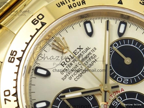 0219 Daytona 116508 QF 1:1 Best Edition YG Black Dial on YG Bracelet SH4130 V3 (Gain Weight) Tailored 1720